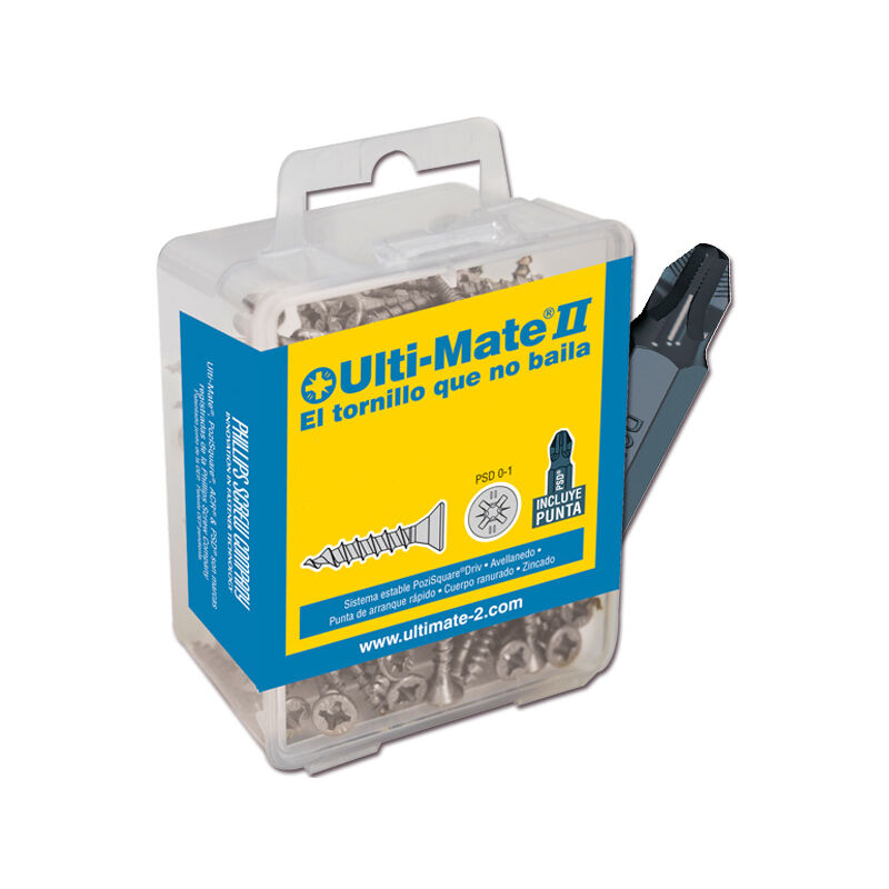 

ULTI-MATE II B30025L1 - Tornillo de alto rendimiento Zincado en caja L1 de 101 uds. (3,0x25 mm)