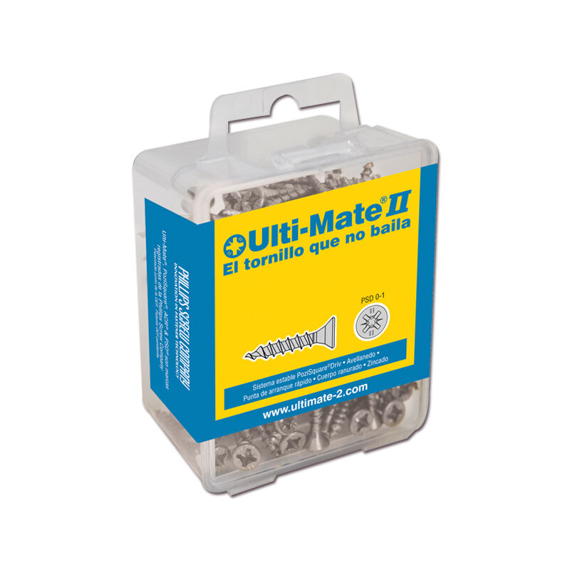 

ULTI-MATE II B40025L - Tornillo de alto rendimiento Zincado en caja L de 100 uds. (4,0x25 mm)