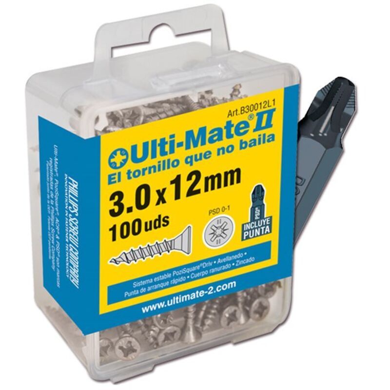 

B40060L1 - Tornillo de alto rendimiento Zincado en caja L1 de 41 uds. (4,0x60 mm) - Ulti-mate Ii