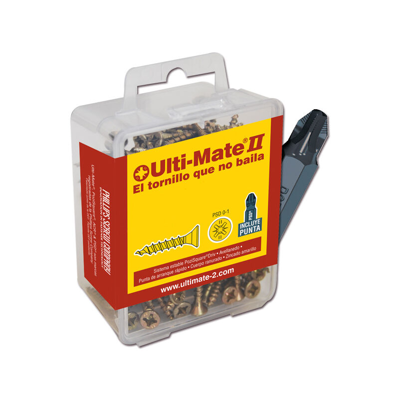 

ULTI-MATE II S35040L1 - Tornillo de alto rendimiento Bicromatado en caja L1 de 101 uds. (3,5x40 mm)