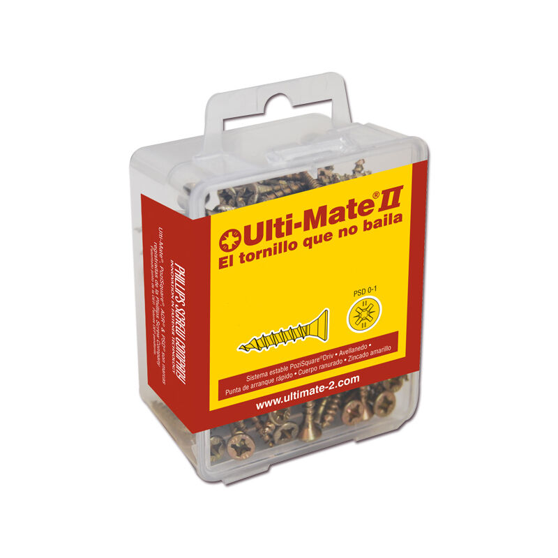 

ULTI-MATE II S40025L - Tornillo de alto rendimiento Bicromatado en caja L de 100 uds. (4,0x25 mm)