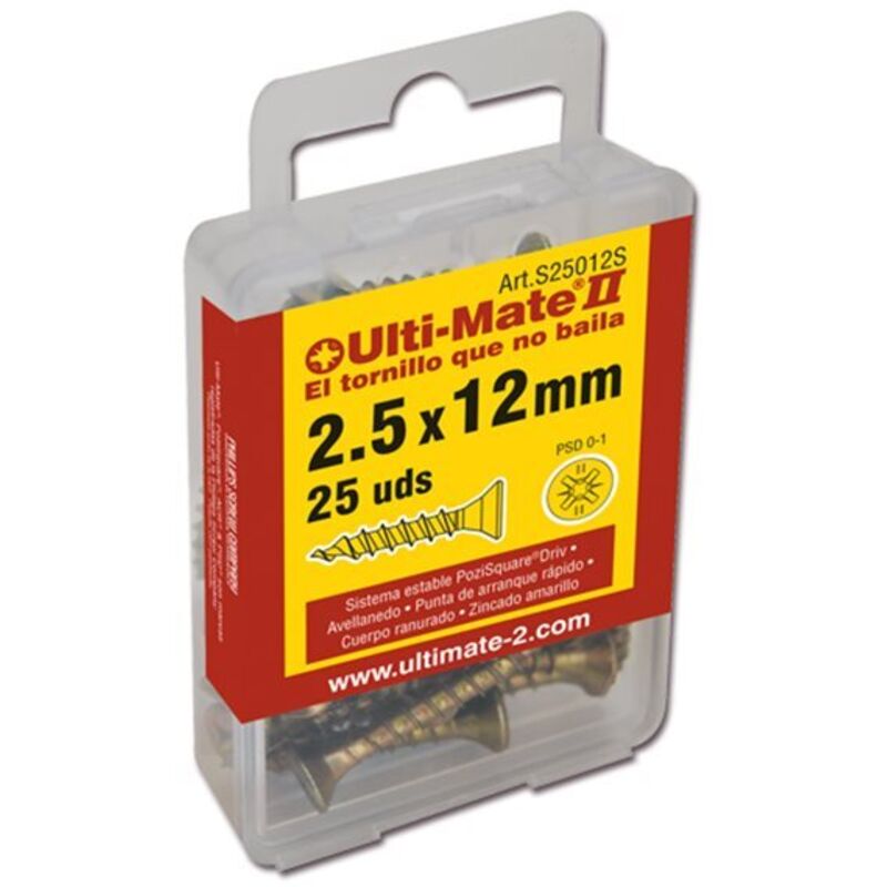 

ULTI-MATE II S45035S - Tornillo de alto rendimiento Bicromatado en caja S de 12 uds. (4,5x35 mm)
