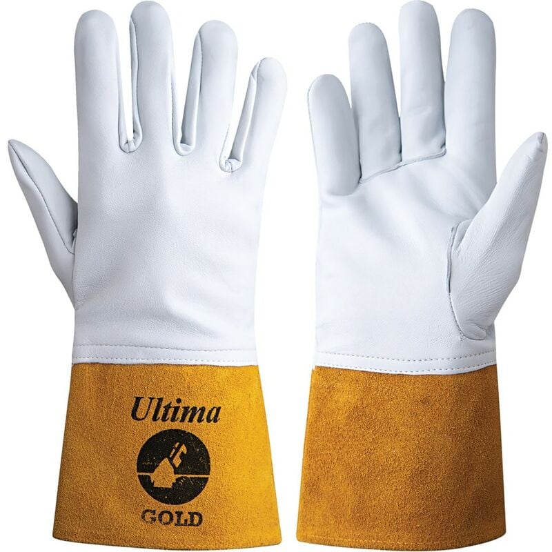 Ultima - Jayco Gold tig White/Yellow Welding Gloves - Size 10 - White Yellow