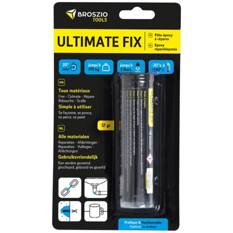 ULTIMATE FIX Pâte époxy pour fixer, réparer, reboucher tous matériaux - Broszio Tools