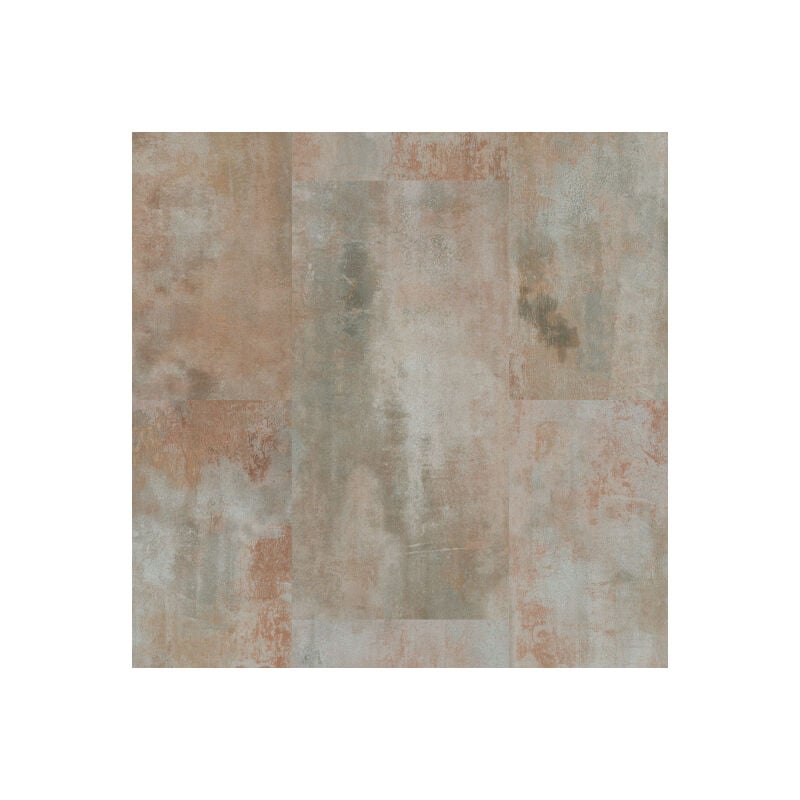 Dalle Sol pvc - Click à plat 0,55 - Effet métal rouillé marron (46862) - Paquet de 1,49m²