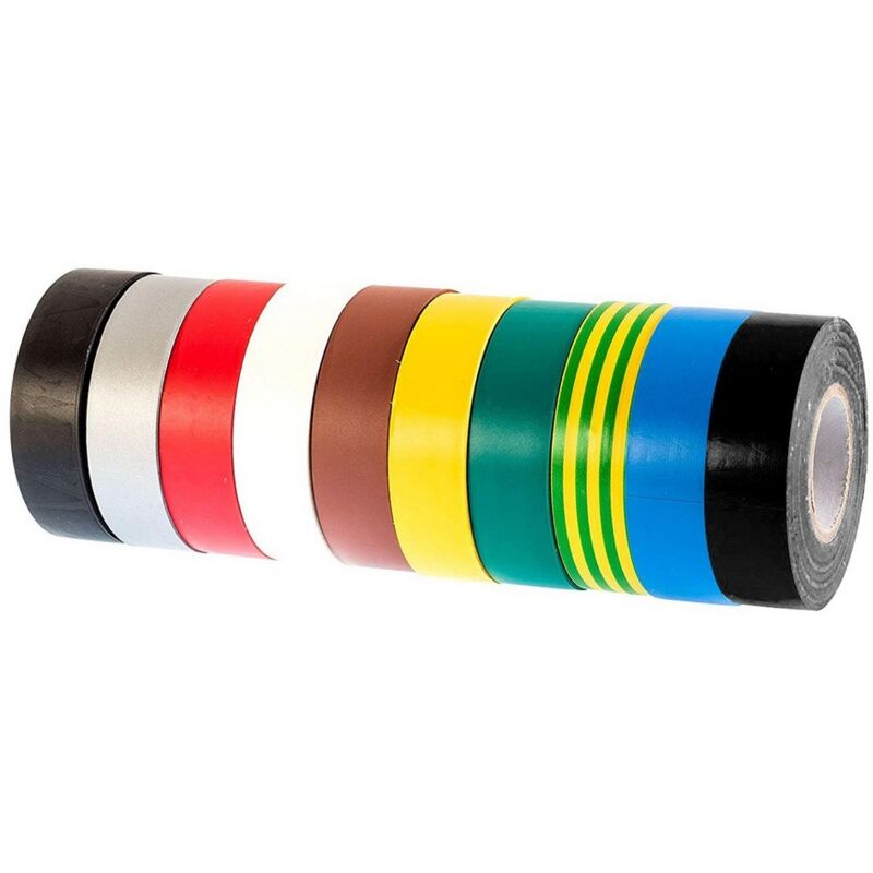 Ultra - Electrical pvc Tape 19mm x 20m Assorted Colours Pack of 10