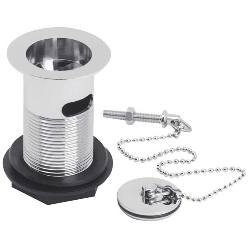 Nuie - Basin Waste with Brass Plug and Ball Chain Chrome - Slotted