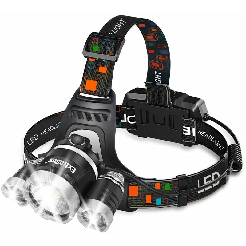 Extrastar - Ultra Bright Rechargeable Headlight led 1500 lumen 4 modes IP44