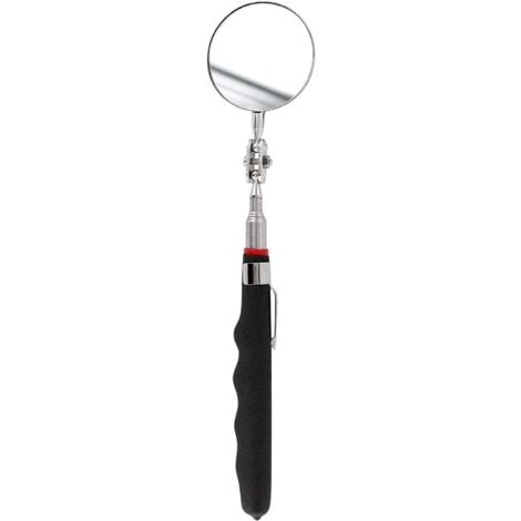 Ultra-flat telescopic mirror – Extendable up to 70 cm – Double ball joint – Non-slip handle