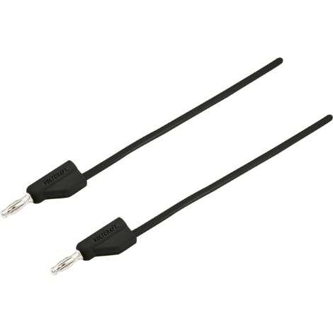 Ultra-flexible Cordon de mesure [Banane mâle 4 mm - Banane mâle 4 mm ] 0.50 m noir MSB-300 10 A