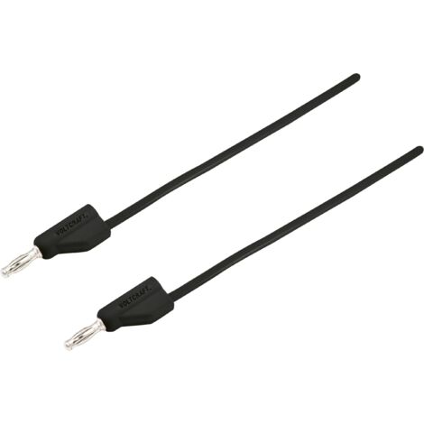 Ultra-flexible Cordon de mesure [Banane mâle 4 mm - Banane mâle 4 mm ] 25.00 cm noir MSB-300 10 A