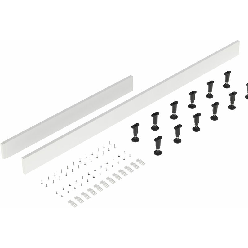 Shower Tray Riser Leg Set and Plinth Kit (1700mm x 1000mm Plinth) - White - Nuie