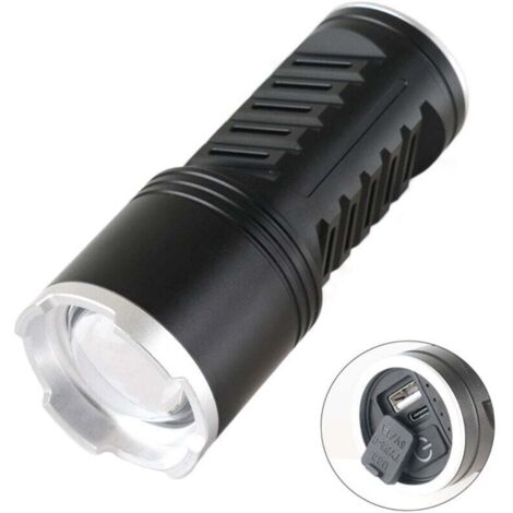 Ultra-Powerful 1000,000 Lumen LED Flashlight, Built-in 10800mAh High-Capacity Rechargeable Battery, Zoom, IPX7 Waterproof Rating, Dog-Friendly, Ideal for Camping and Hiking [Energy Class]