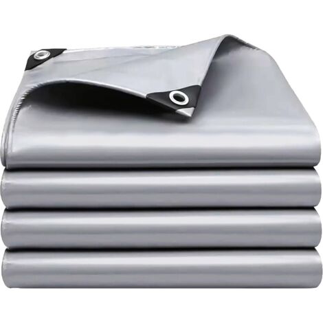 Ultra-resistant waterproof tarpaulin, 3x4m, silver, UV and tear resistant, suitable for outdoor terraces and roofs.