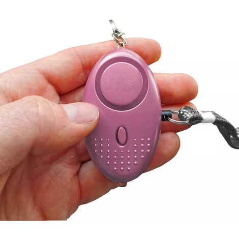 Ultra Secure – Alarme personnelle compacte 140 dB avec lampe de poche – Alimentation par 3 piles LR44 – Couleur rose/violette – Alerte anti-agression