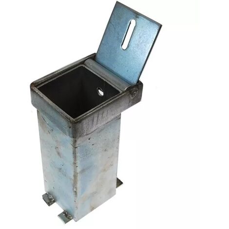 Ultra Secure – Base enterrée supplémentaire pour poteaux de sécurité 100P – Acier 3mm – Profondeur 200mm – Couvercle articulé pour sécurité