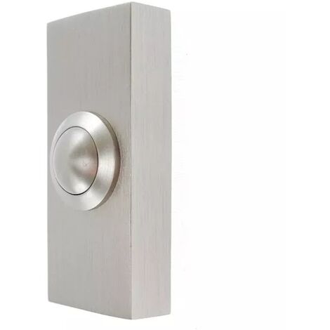 Ultra Secure – Bouton de sonnette extérieur déporté métal brossé – Connexion filaire NO – Résistant aux intempéries – 72x30x15mm