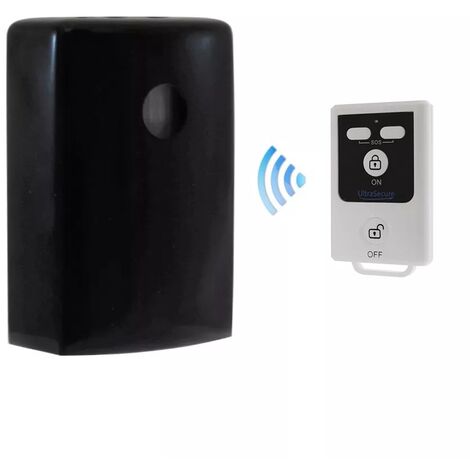 Ultra Secure – Détecteur de mouvement sans fil 2-en-1 avec sirène 130dB intégrée – Télécommande 100m – Capot de protection extérieur – Autonome 12-18 mois
