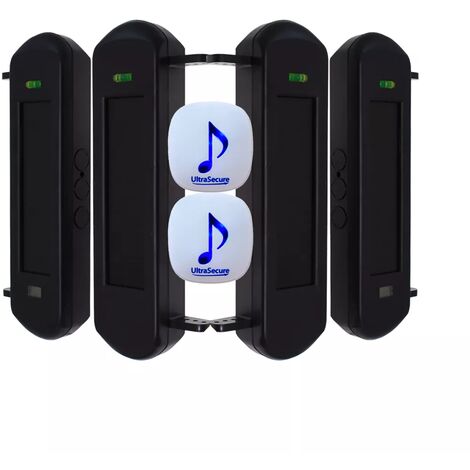 Ultra Secure – Kit double de barrières infrarouges solaires – Alerte passage sans fil jusqu'à 600m – Panneaux solaires intégrés – IP66 - DA600