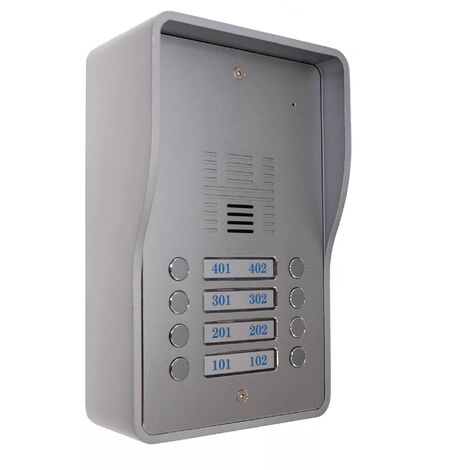 Ultra Secure – Interphone collectif GSM 4G anti-vandale 8 boutons – Déverrouillage à distance – Compatible VoLTE – IP65 – Aluminium résistant