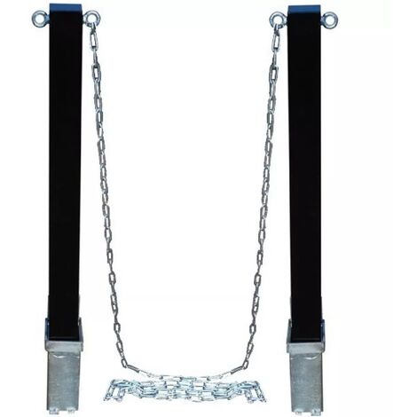 Ultra Secure – Kit de 2 poteaux amovibles noirs 790mm – Acier haute résistance avec œillets – 10 mètres de chaîne en acier galvanisé – 4 cadenas inclus - 100PE-B