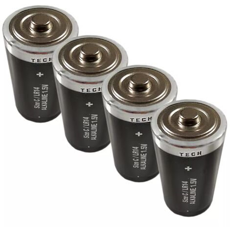 Ultra Secure – Lot de 4 piles alcalines type C (LR14) professionnelles – Autonomie 12-18 mois – Pour platines UltraCom 600-SOLO – Tension 1,5V