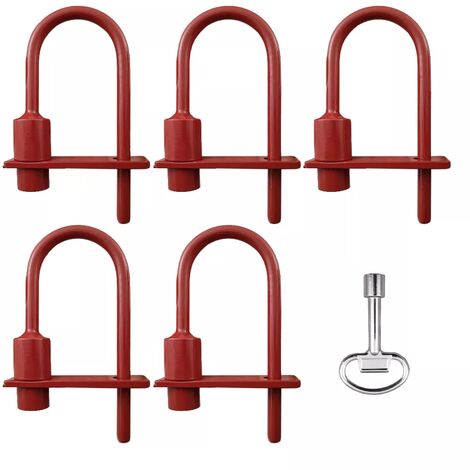 Ultra Secure – Lot de 5 cadenas pompier 9mm/11mm – Acier inoxydable – Serrure triangulaire pour accès rapide pompiers et EDF – 1 clé fournie