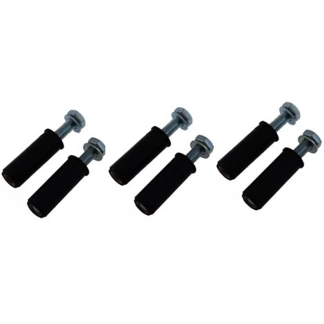 Ultra Secure – Lot de 6 boulons M10 pour goudron – Fixation sécurisée – Chevilles 20mm x 55mm – Filetage 10mm x 75mm – Clé 17mm requise