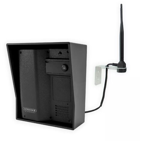 Ultra Secure – Platine de rue sans fil 600m autonome – Antenne déportée pour contourner obstacles – Alimentation 12-24VDC ou 4x piles C – IP54 - UltraCOM2