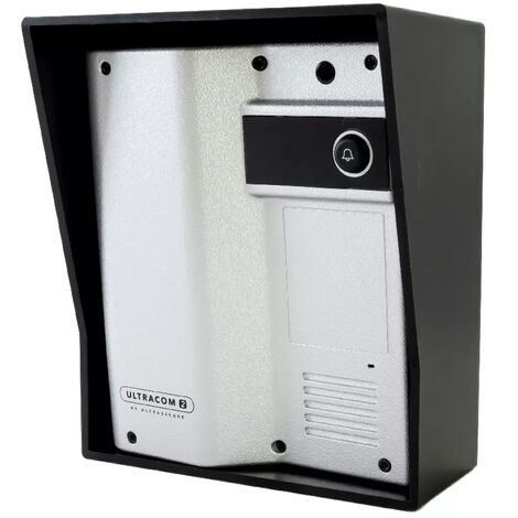 Ultra Secure – Platine de rue sans fil autonome 600m – Alimentation 12-24VDC – Résistance IP54 – Visière noire incluse – UltraCOM2 argentée - 600-SOLO
