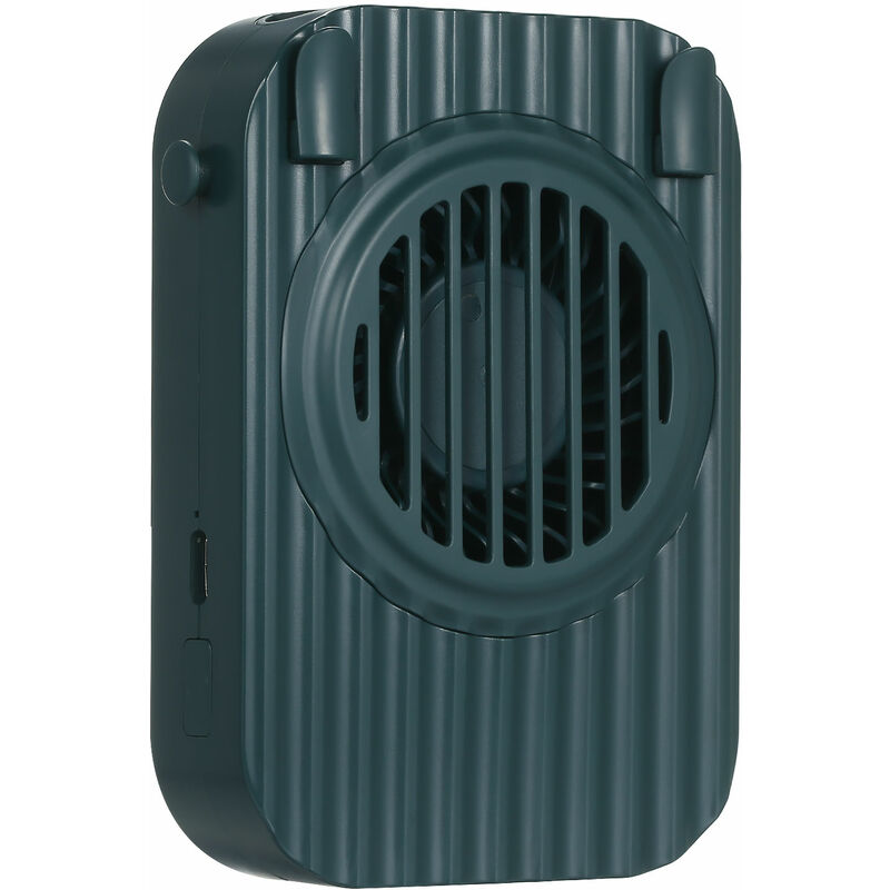 

Ultra silencioso ventilador de cuello portatil Mini ventilador sin hojas Ventilador recargable del ventilador, verde oscuro