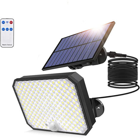 Ultra-Solar-Außenleuchten, 4000 lm, Solar-Flutlichtstrahler mit Bewegungsmelder und Fernbedienung – wasserdicht (IPX5)