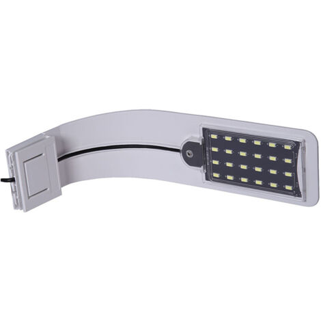 Ultra Thin LED Light for Small Aquariums, Mini Aquarium Clamp Lamp with 24 LEDs, White and Blue Light for 30-40cm Aquariums, 10W (White)
