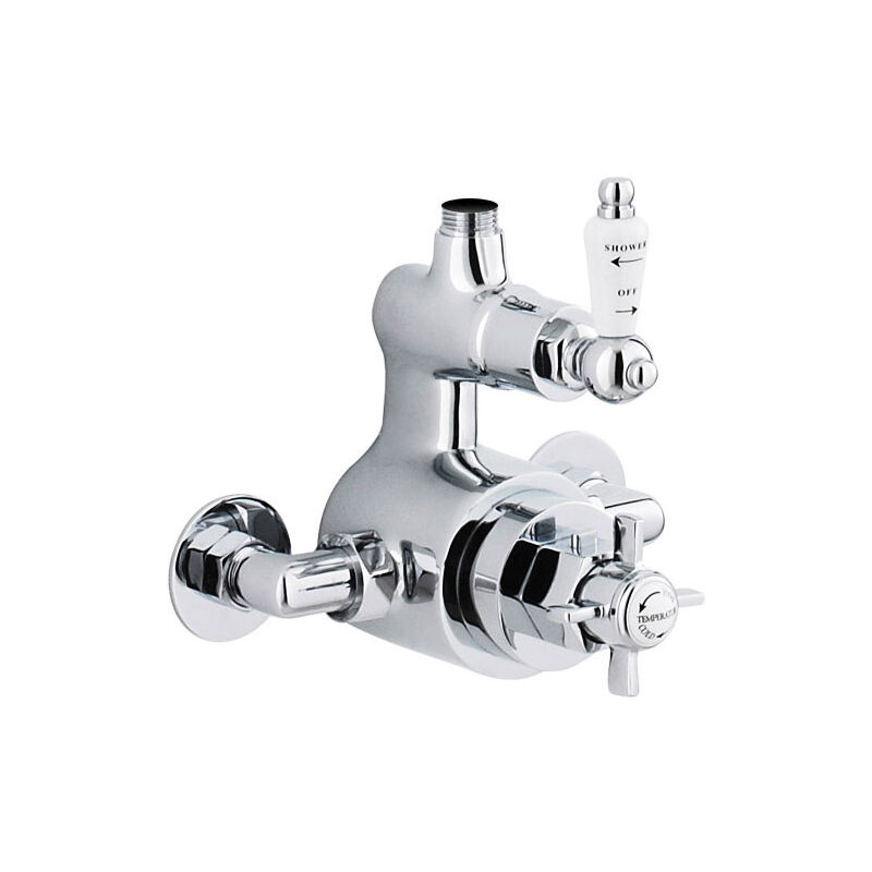 Edwardian Exposed Dual Handle Shower Valve - Chrome - Nuie