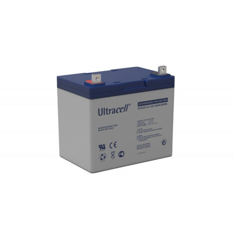 Ultracell – Batterie gel 12V 35Ah UCG3512 – Décharge lente pour solaire et éolien – Sans entretien – Dimensions 195x130x180mm