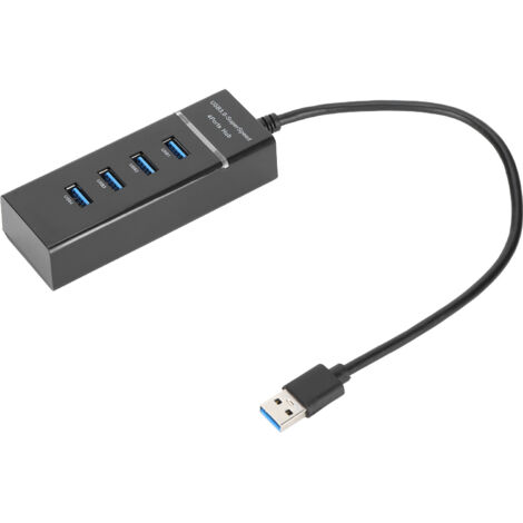 Ultradünner und leichter 4-Port-USB-3.0-Hub, kompatibel mit Windows, Mac und Linux, Hot-Plug-fähig