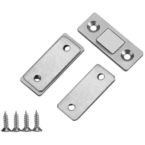 Ultradünner und leistungsstarker magnetischer Türhaken für Möbel, Schränke und Regale, inklusive Schrauben.