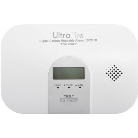 UltraFire UBCO1D - 10 Year Life Digital Carbon Monoxide Alarm 5 Year Warranty