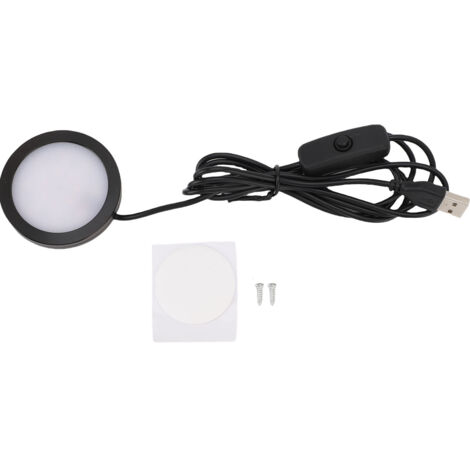 Ultraflache, runde LED-Kuppelleuchte aus Aluminium für Küchenregale und Decke, 1,5 m Kabel, 5-V-USB-Stecker