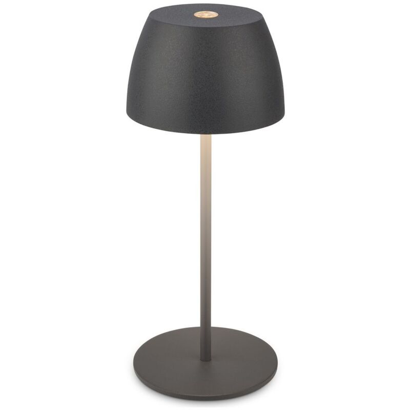 Briloner - Serina Mini Led Tischlampe Kabellos Ip44, Dimmbar, Touch, Spritzwasserschutz, Akku, Anthrazit, Ø8 X 20 Cm