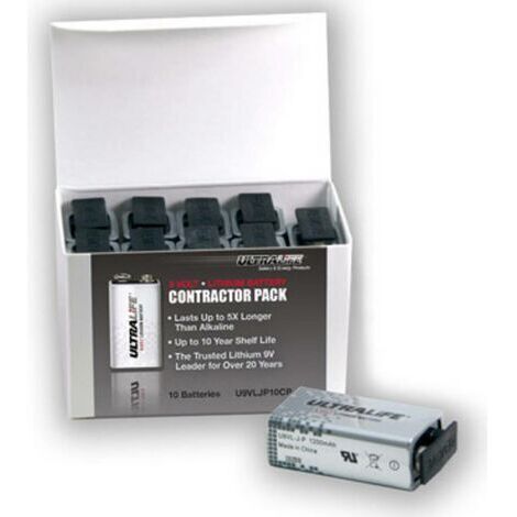 Ultralife U9VL-J-P 6LR61 Pile 6LR61 (9V) lithium 1200 mAh 9 V 10 pc(s)