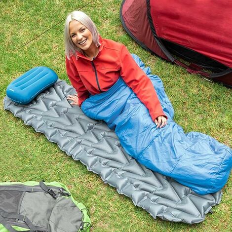 Outsunny cama de camping plegable cama de acampada con cojín almohada  bolsillo lateral bolsa de transporte