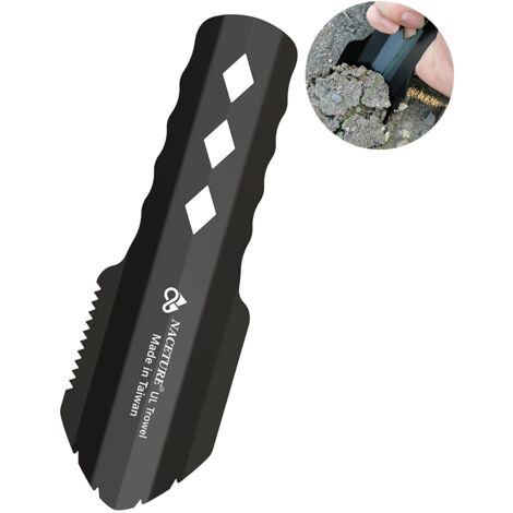 Ultralight Backpacking Trowel Aluminum Shovel Small Potty Multitool with Longer Handle Design Essential for Hiking, Camping and Survival Bags(Black 1 Pack)