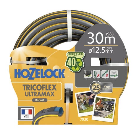 HOZELOCK Ultramax Hose : Tricoflex ø 12.5mm (1/2') 30 m : Robust, Weather-resistant, Anti-twist, Anti-kink and Anti-crush Hose, 40% Recycled PVC