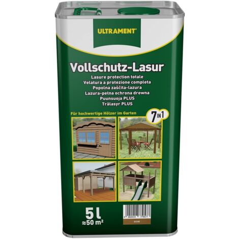 ULTRAMENT Vollschutz-Lasur 7-in-1, eiche, Holzschutz, 5 Ltr