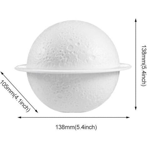 Ultraschall-Diffusor für ätherische Öle – Geräuschloser Luftbefeuchter – 3 Lichtfarben – Planetenförmiges Design aus ABS und Silikon