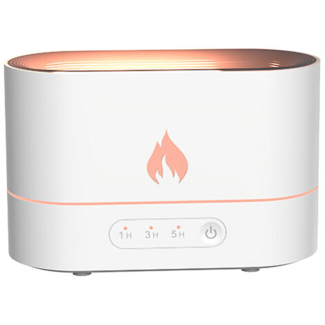 Ultraschall-Flammen-Diffusor für ätherische Öle – Weißer USB-Luftbefeuchter für Zuhause