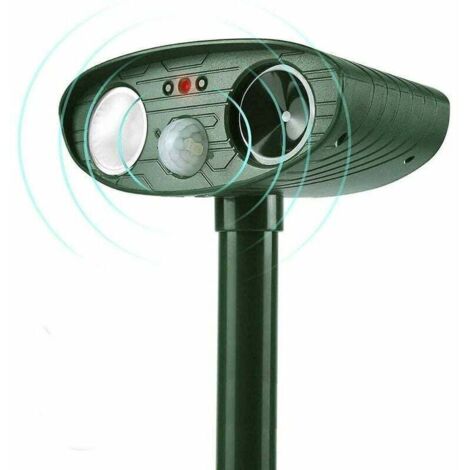 Ultraschall-Katzenabwehrgerät, wasserdicht, solarbetrieben, für den Außenbereich, Haustierabwehrgerät mit Bewegungsmelder und Ultraschall-Blinklichtern, für Katzen, Hunde, S