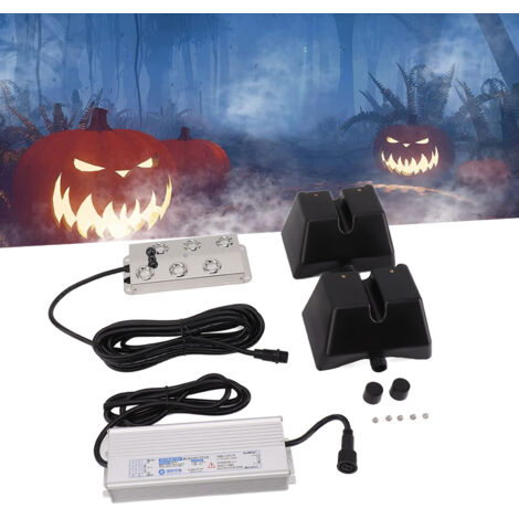 Ultraschall-Nebelgenerator mit 6 Düsen, Edelstahl 304, Schutzart IP67, mit 220-V-Transformator und EU-Stecker für Halloween-Dekorationen und Landschaftsgestaltung