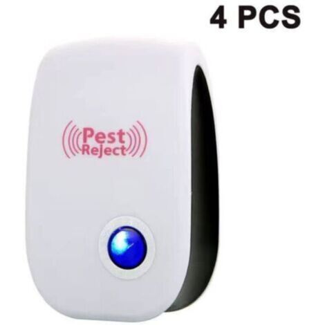Ultrason Anti Moustique, 4 Pack Ultrason Souris et Rats & Insectes Répulsif Électronique, Répulsif Ultrason Anti-Rongeurs Insectes Anti Insectes, Moustiques, Fourmis, Rats, Araignées